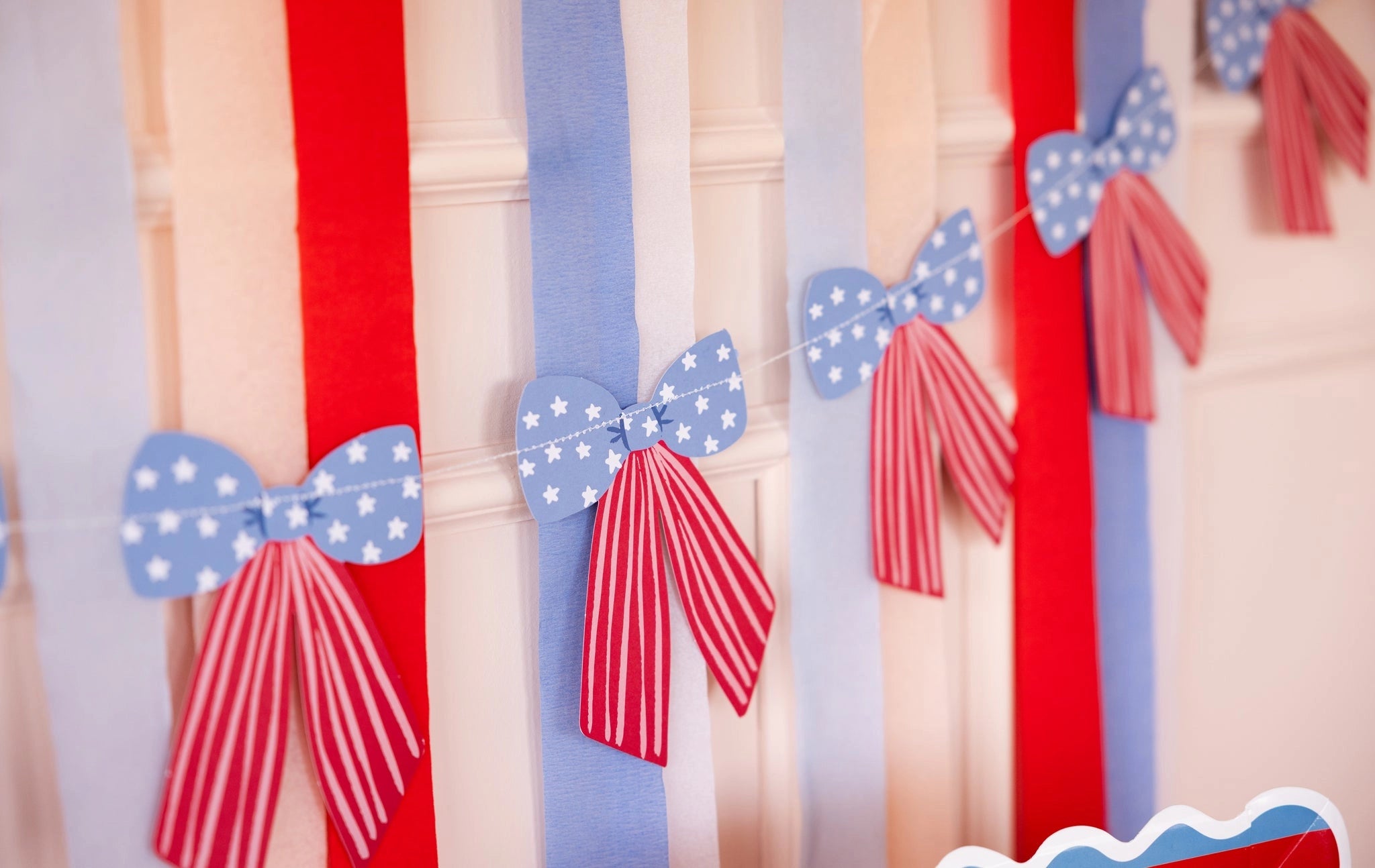 Stars and stripes bow garland party decoration