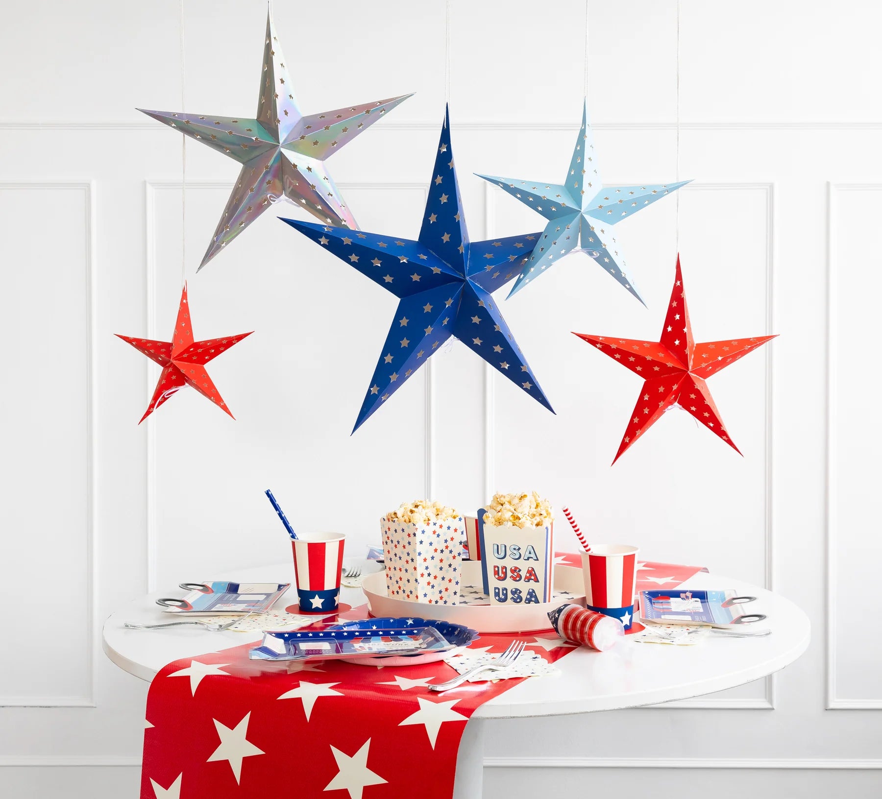 3D Patriotic Star Decorations 5ct | The Party Darling