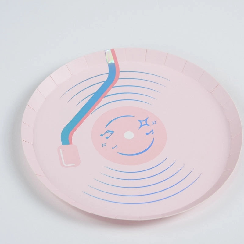 Dance Party Vinyl Record Dessert Plates