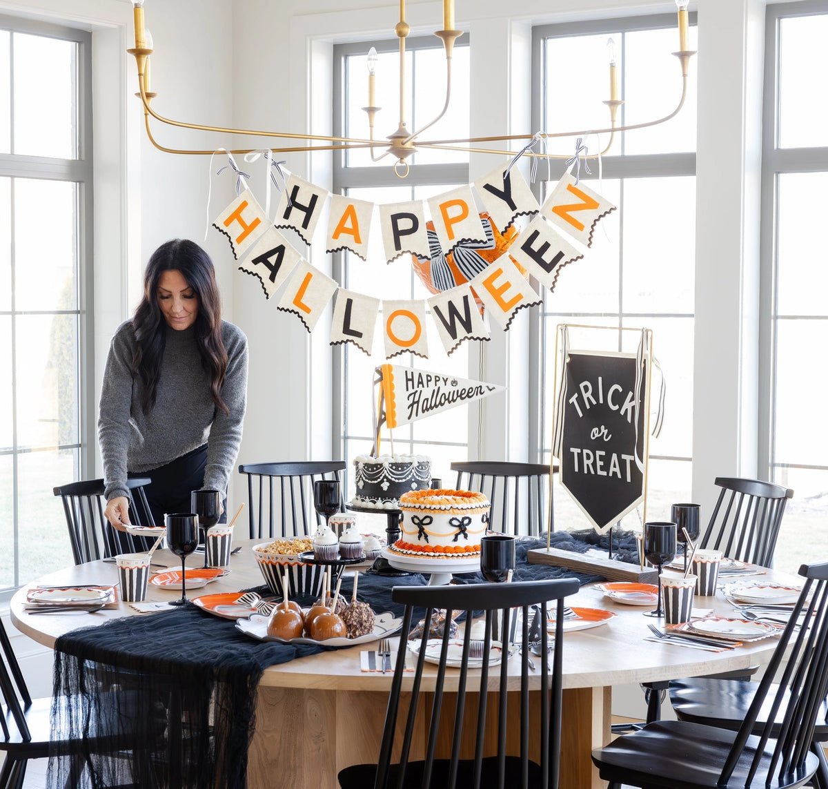 Halloween party supplies and table decor