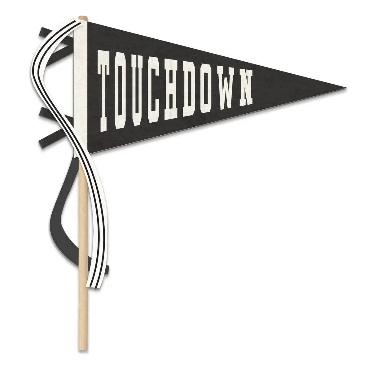 Touchdown Felt Pennant Flag with black felt and cream lettering
