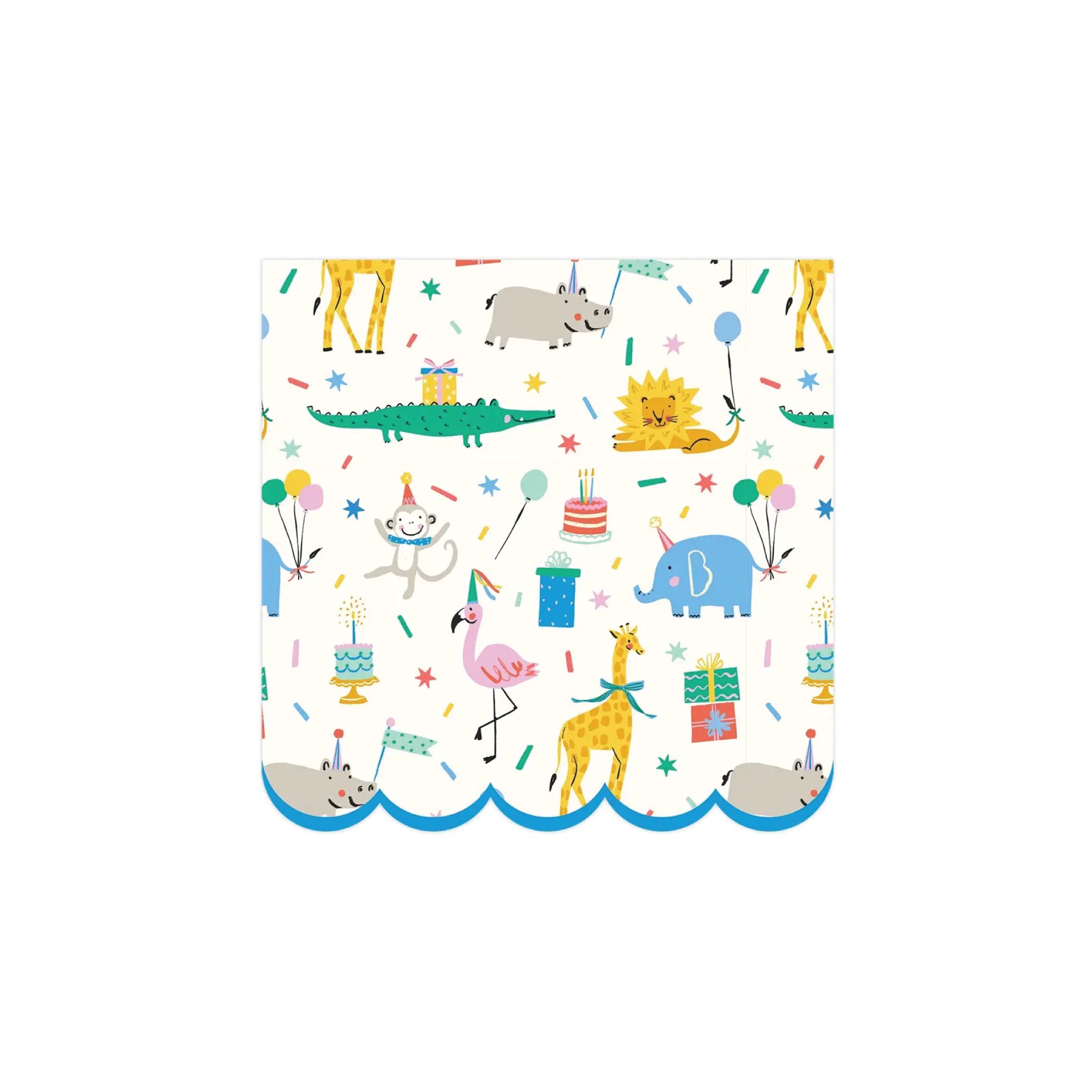 Dessert napkin with illustrated animals