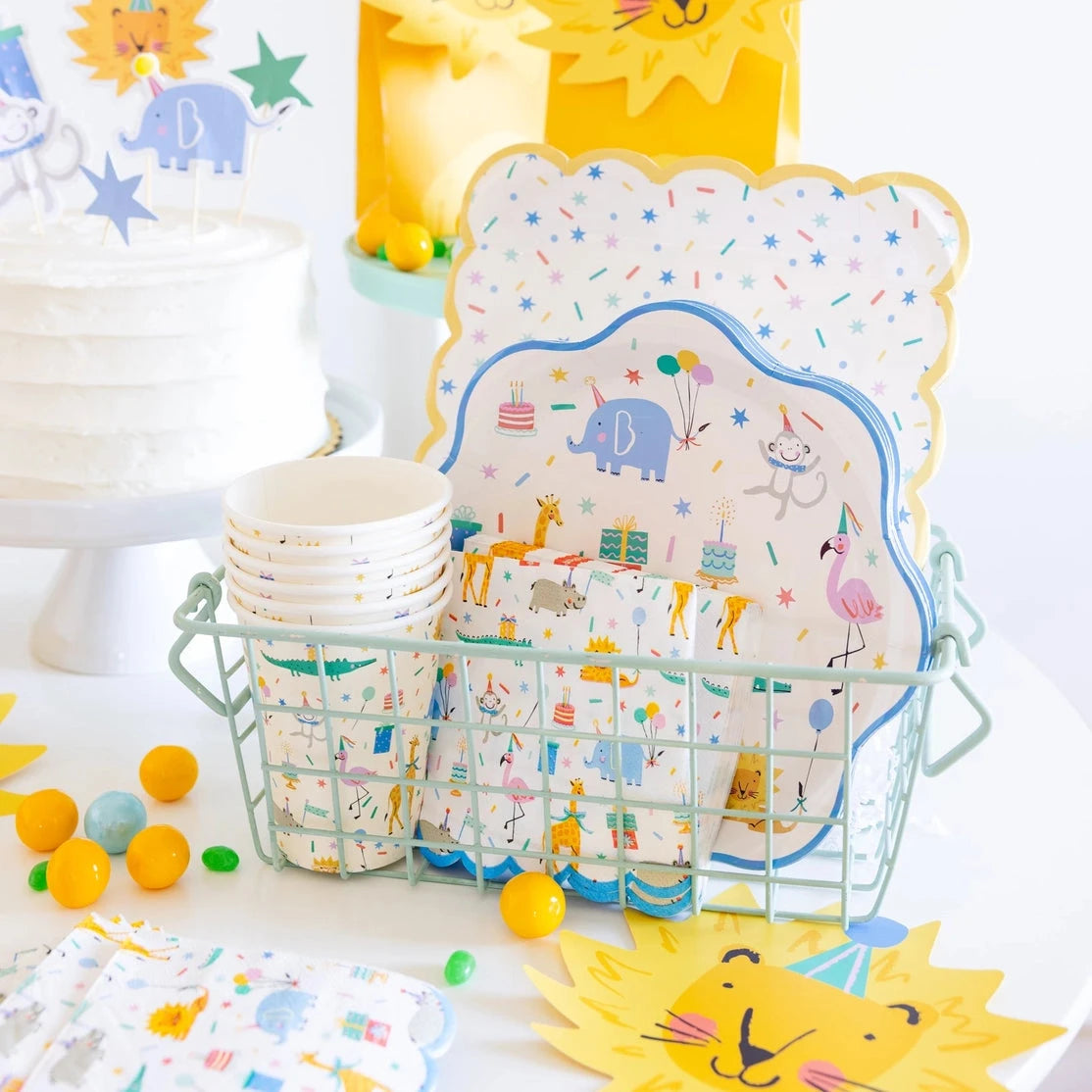 Kids birthday party napkin design