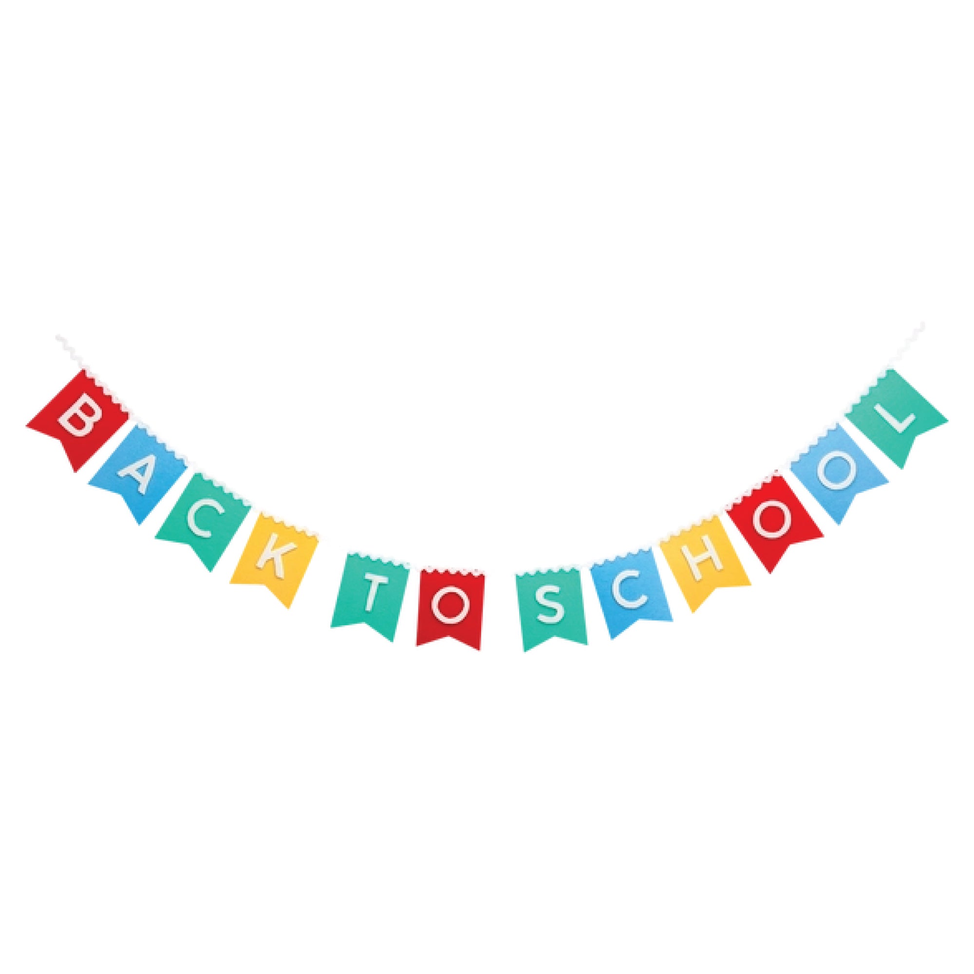 Colorful felt back to school banner with pennant flags