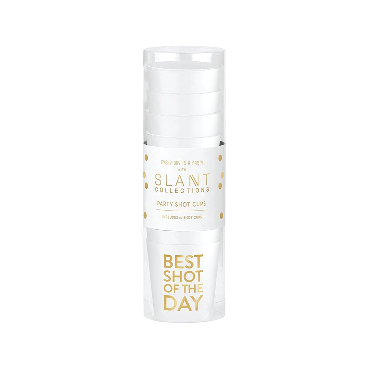 Best Shot of the Day White Plastic Shot Cups 10ct Packaged