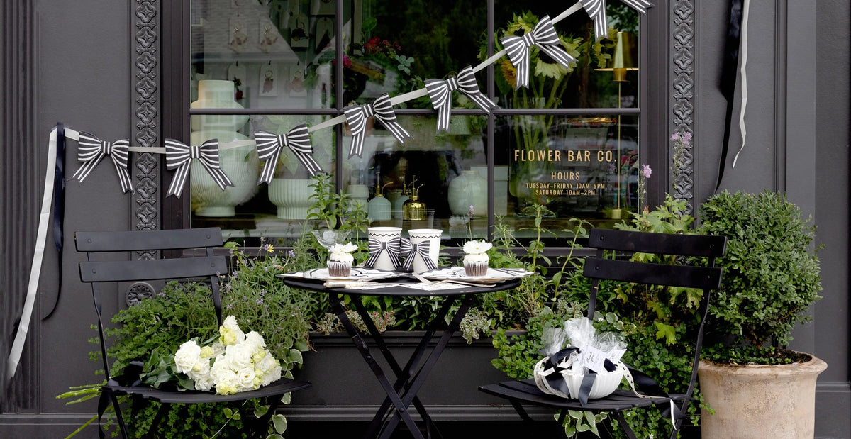 Adhesive bow cup décor for celebrations