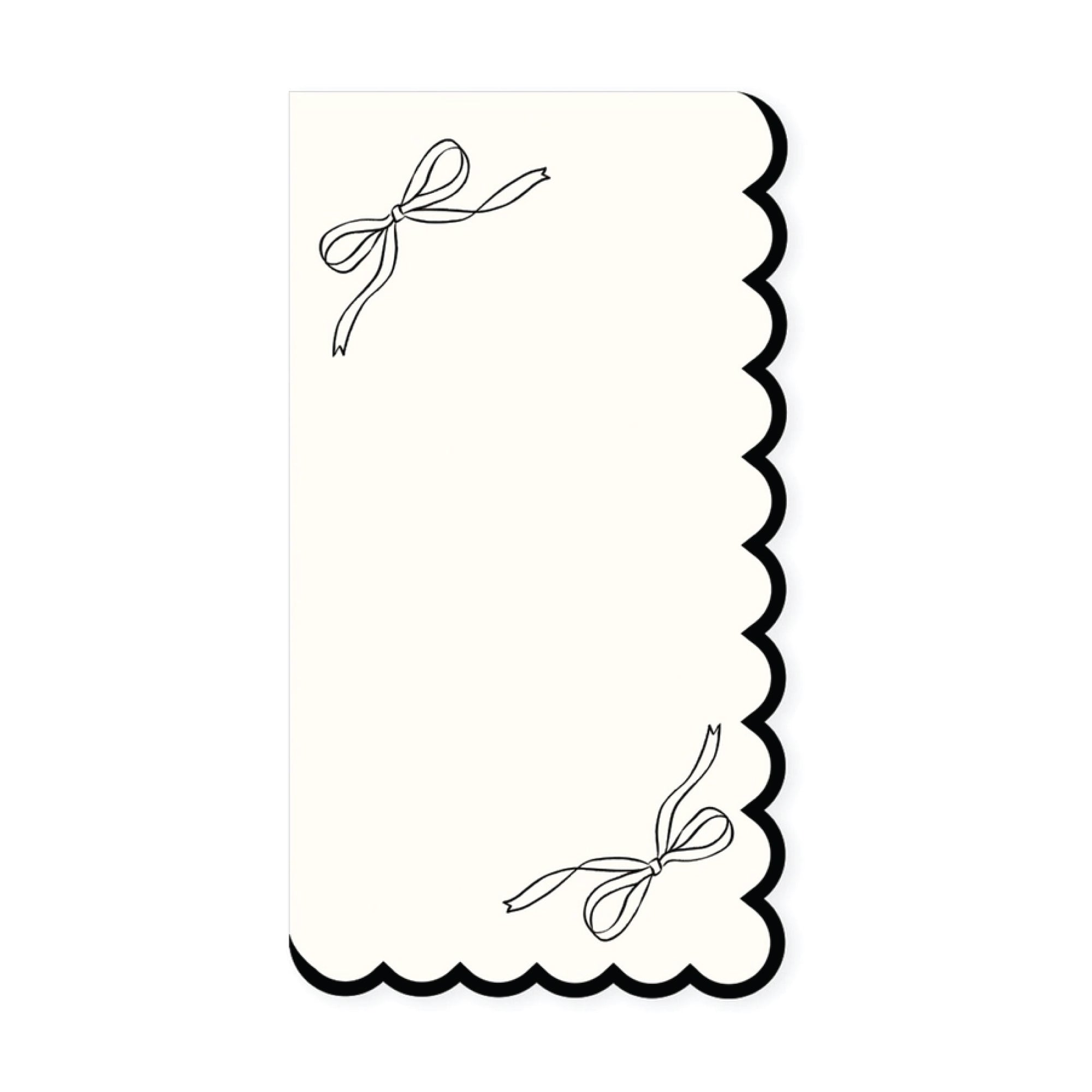 Cream guest towel with black bow illustrations