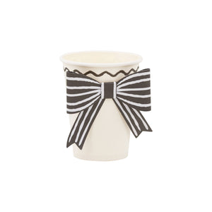 Cream party cup with black scalloped detail