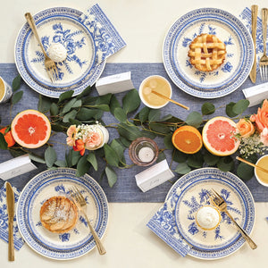 Blue French Toile Lunch Napkins 25ct Table Setting