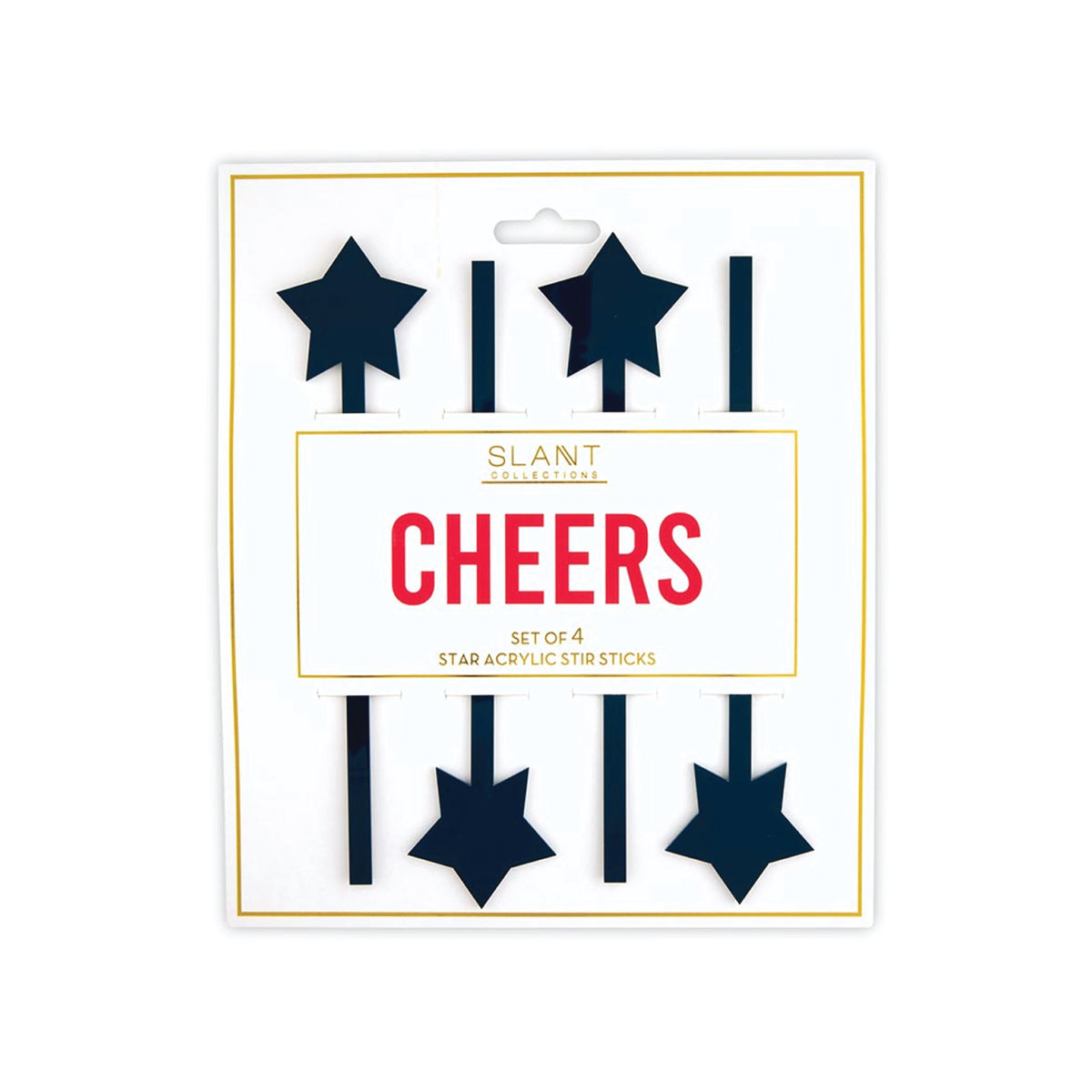 Blue Star Acrylic Drink Stirrers 4ct Packaged