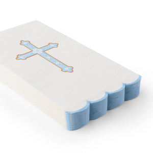 Blue cross paper napkins for baptisms and communions