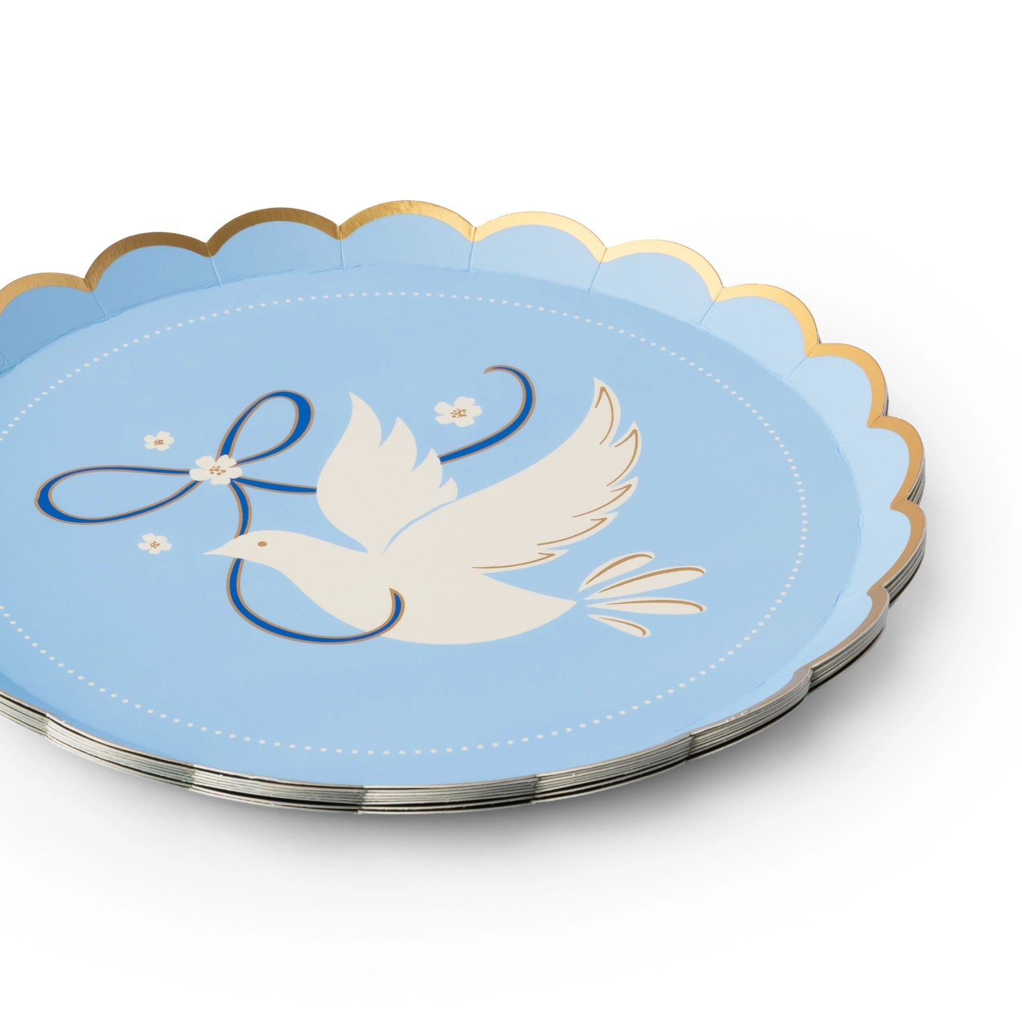 Dove Sky Blue Dessert Plates for baptisms and communions