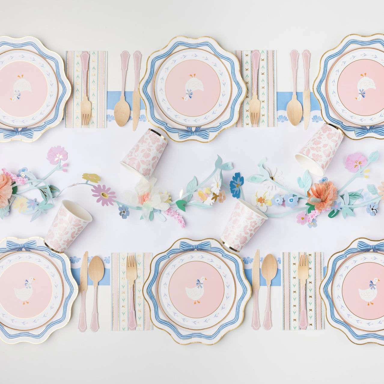 Blue Bow Dinner Plates for spring table setting