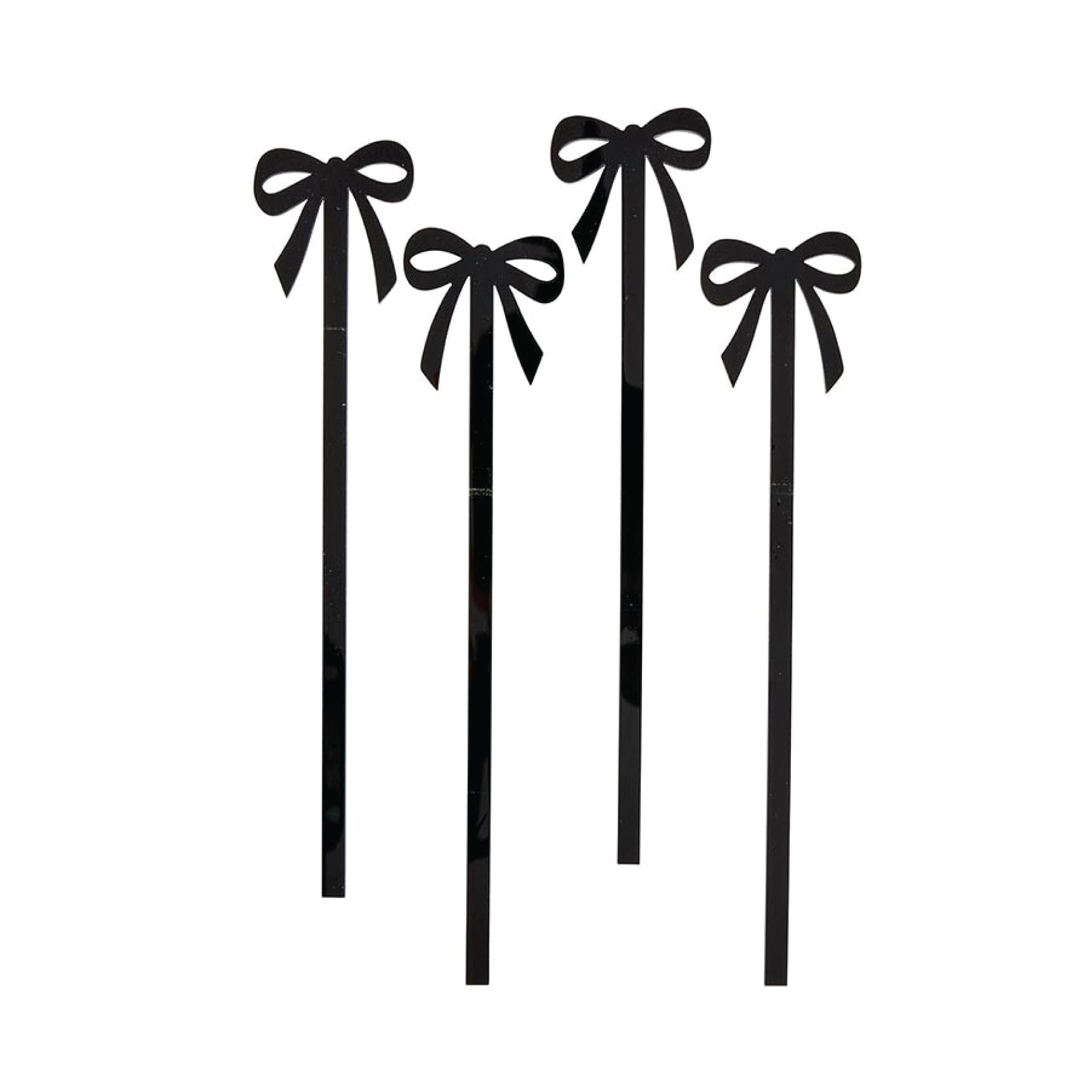 Black acrylic bow stir sticks