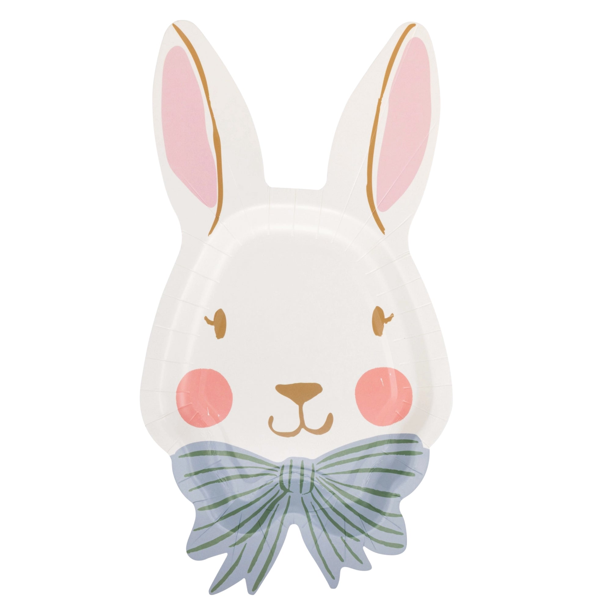 Bunny face shaped paper dessert plate