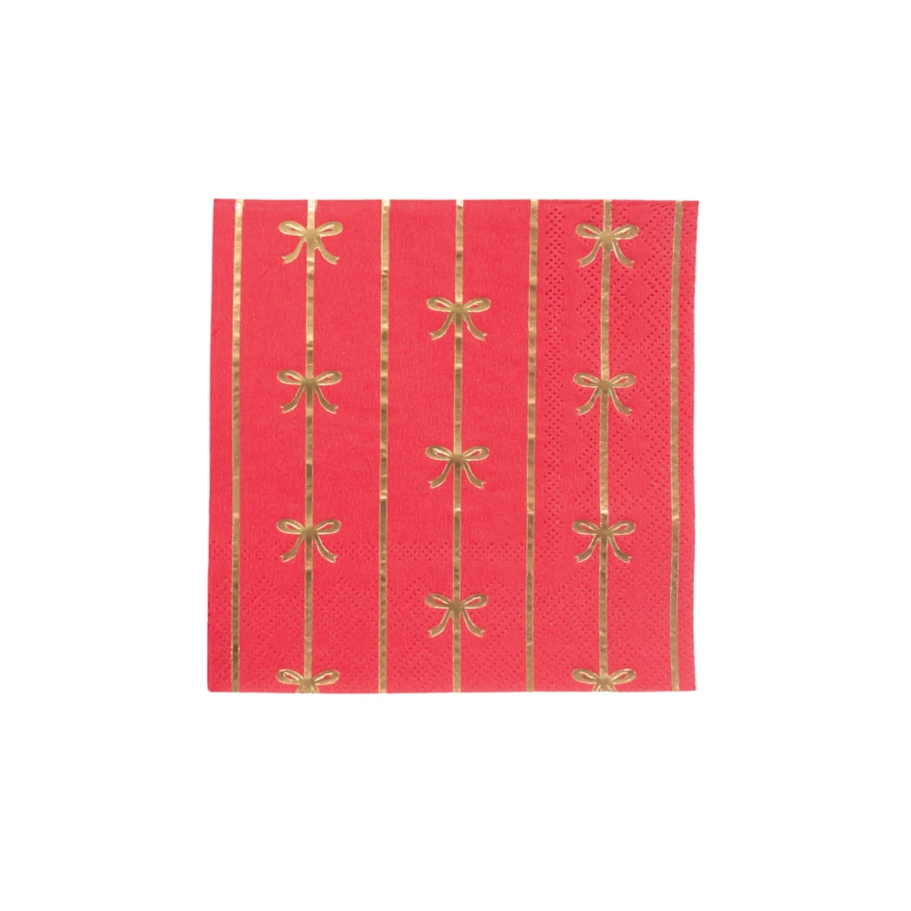 Red and Gold Bow Dessert Napkins 20ct | The Party Darling