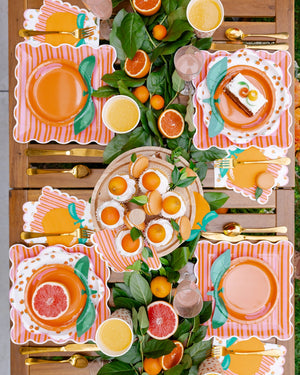 Citrus themed paper dessert plates for summer parties