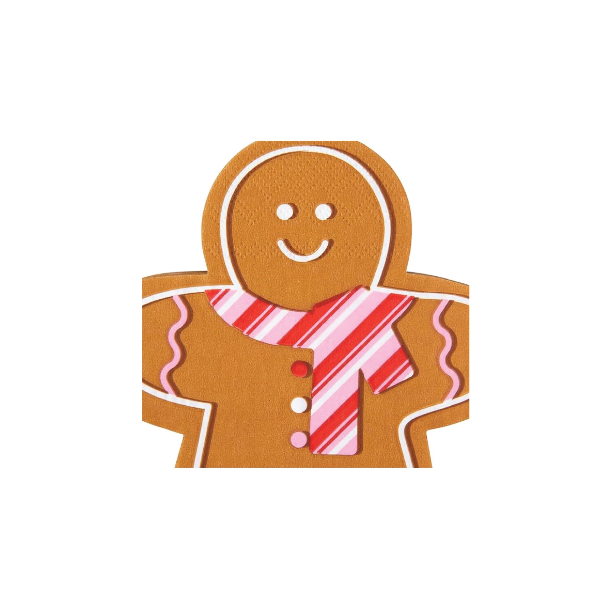 Cute Gingerbread Man Dessert Napkins 20ct Up Close
