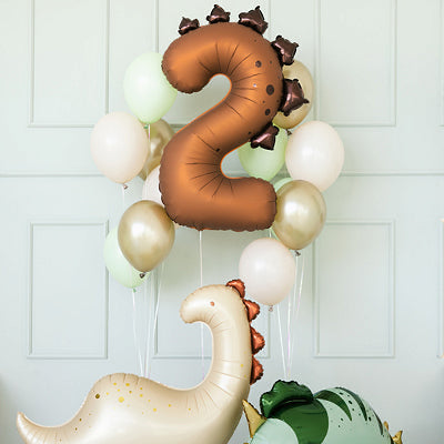 Dinosaur second birthday number balloon