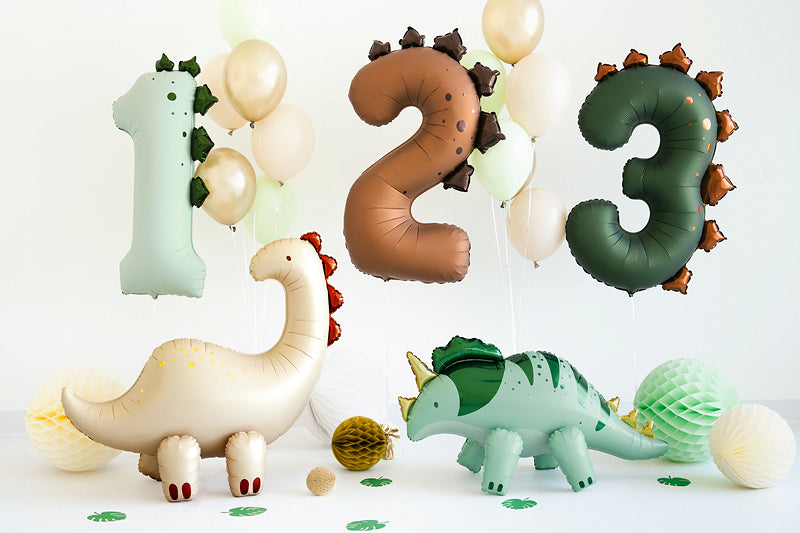 Dinosaur birthday number balloons