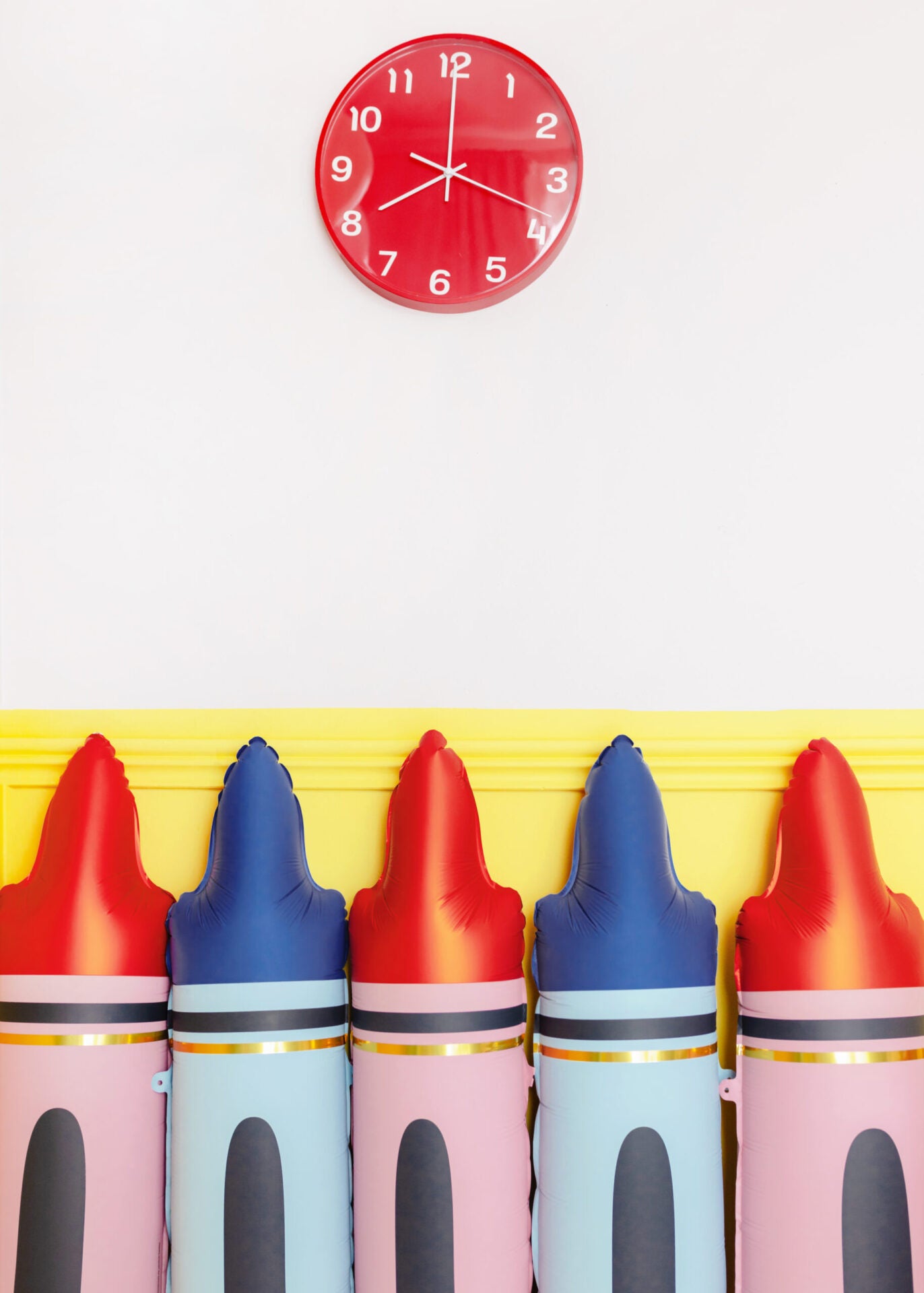 Red and blue crayon foil balloons