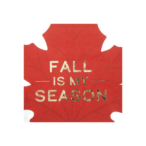 Fall is My Season Leaf Fall Napkins 20ct Dark Orange