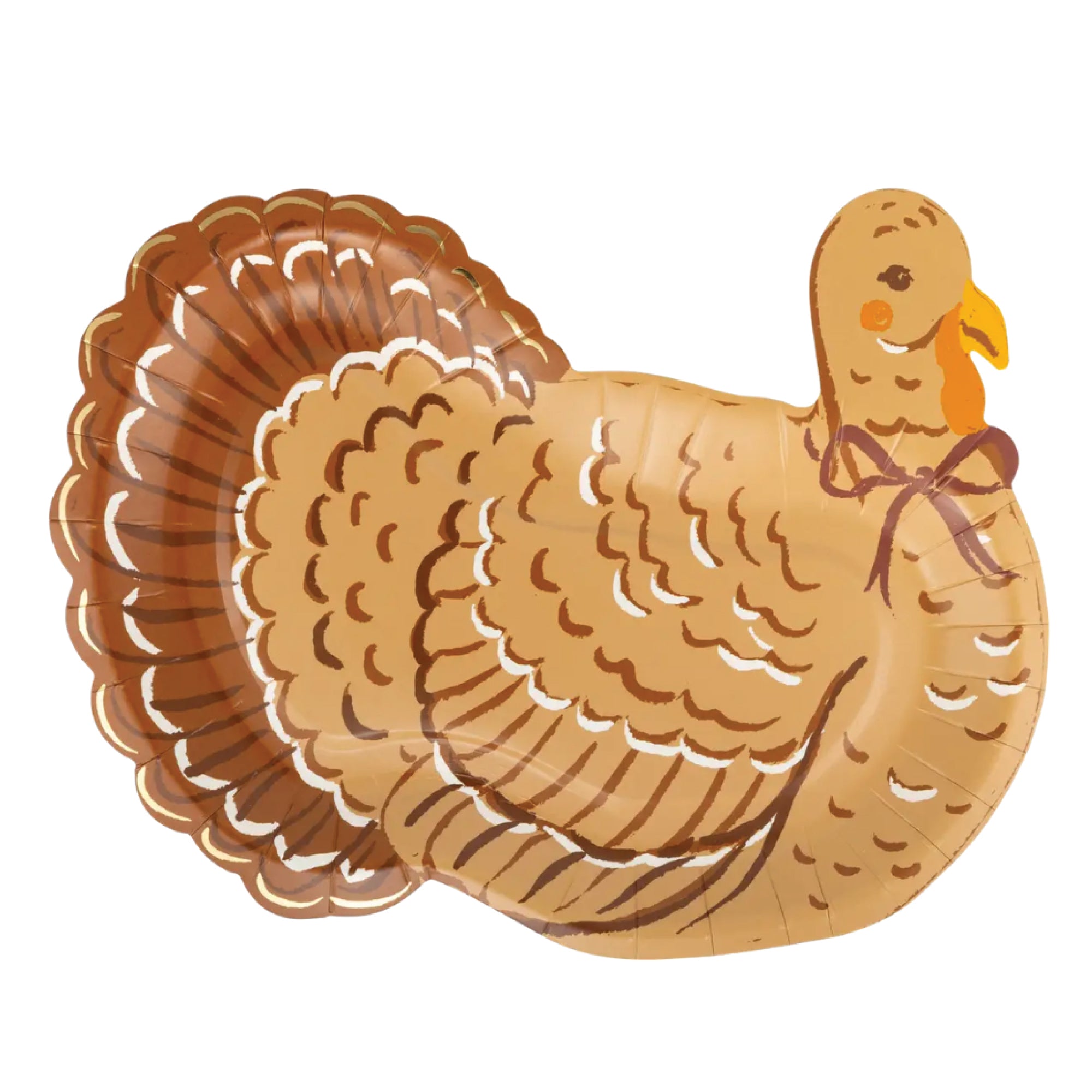 Fall Turkey Shaped Lunch Plate in warm brown and tan colors