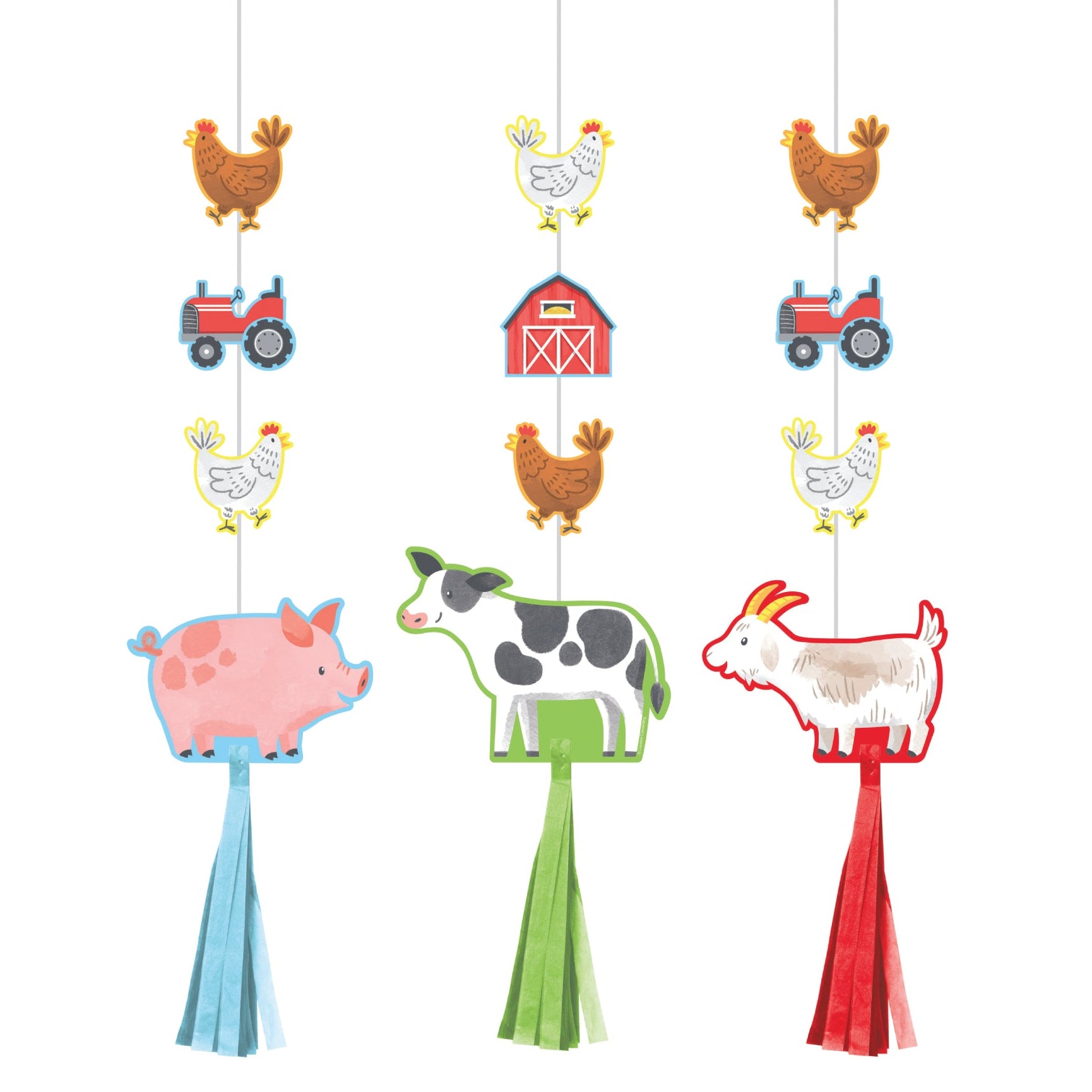 Barnyard birthday hanging decorations