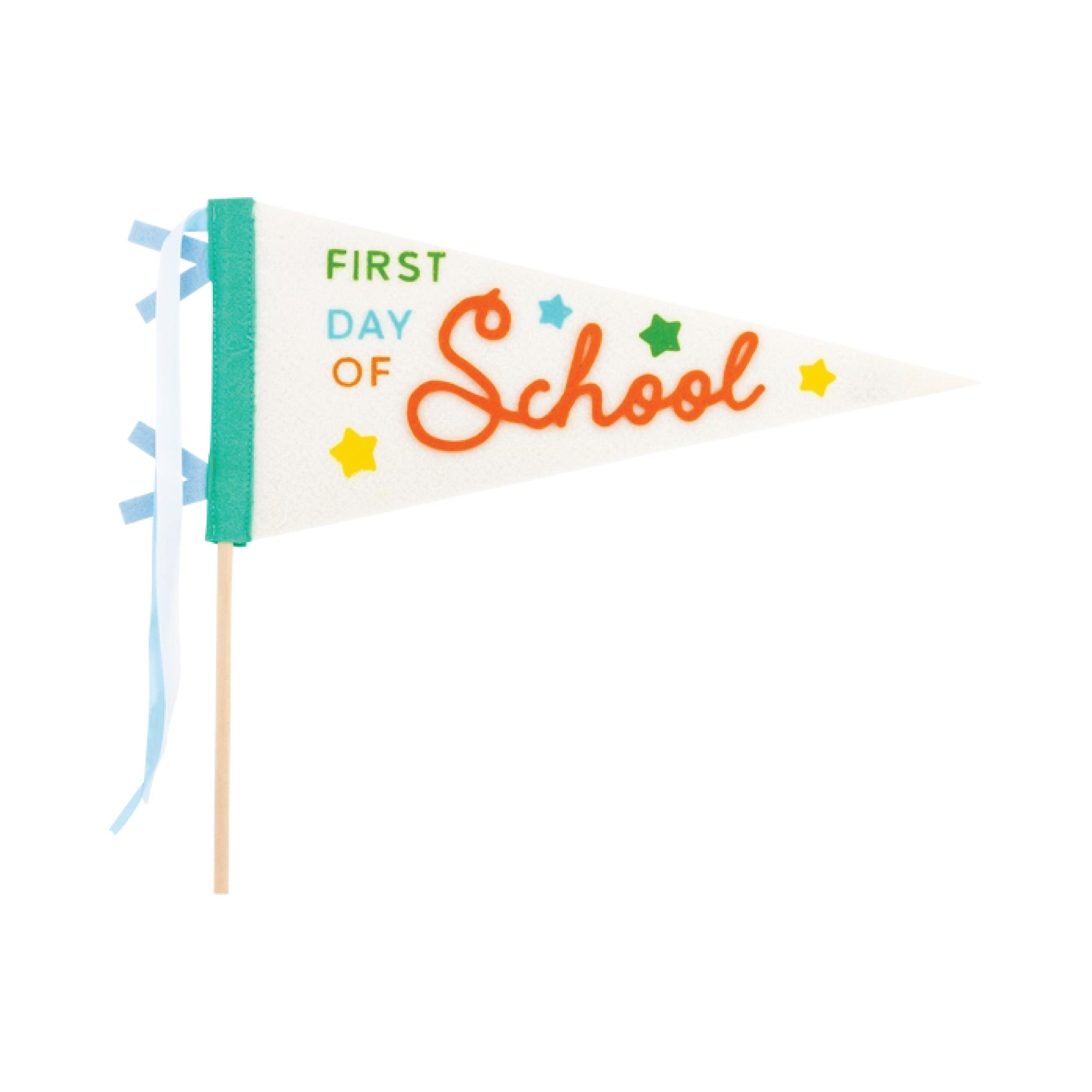 First Day of School felt pennant flag with colorful lettering