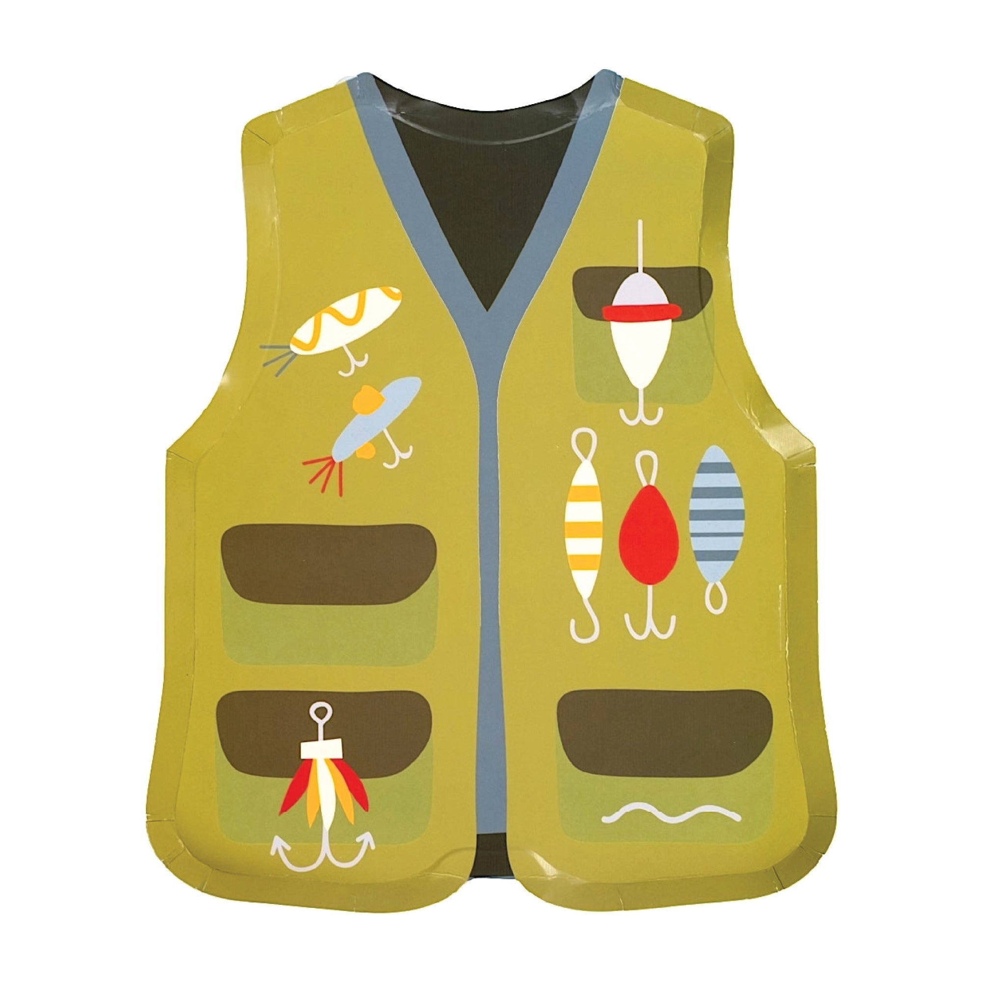 Fishing vest-shaped paper lunch plate