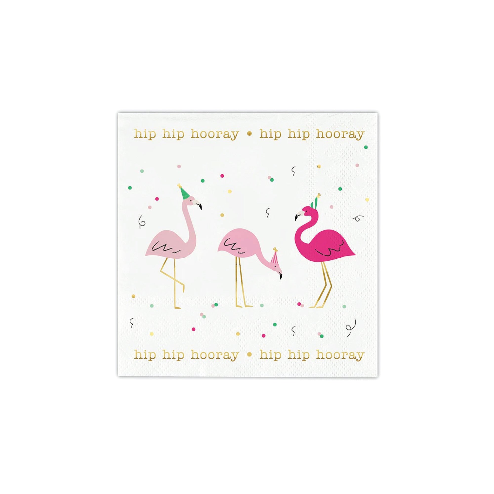 Hip hip hooray flamingo party napkins