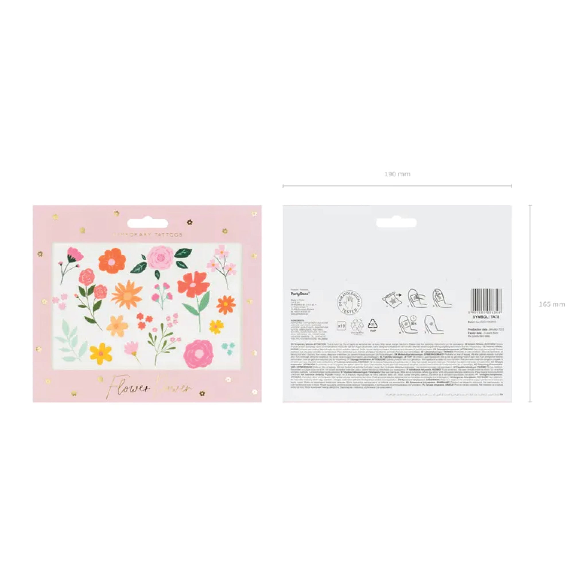 Floral Temporary Tattoos 19ct Packaged