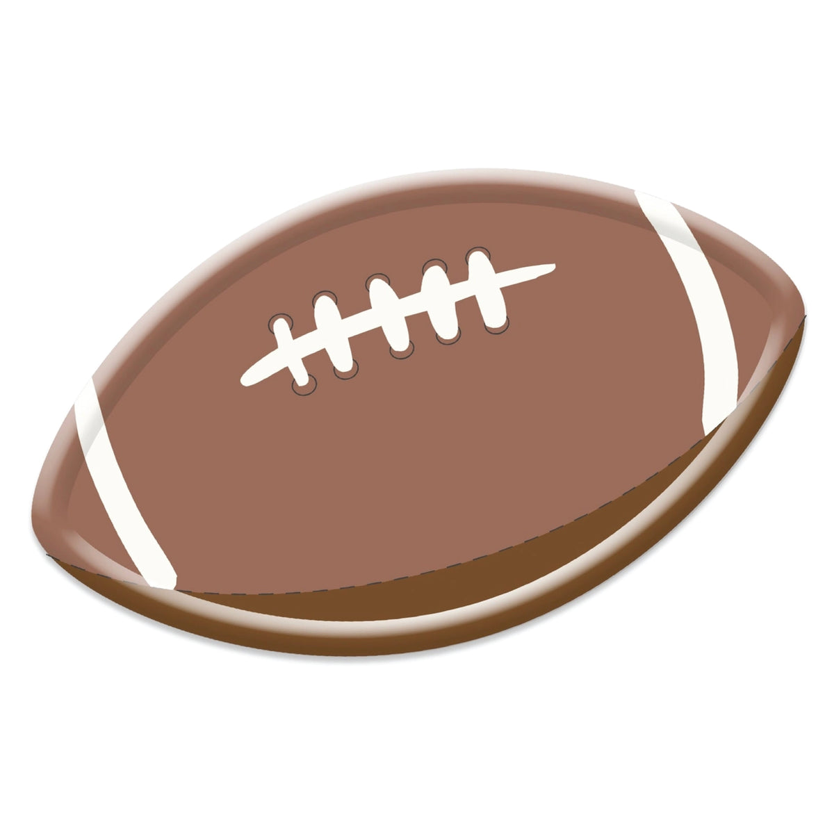 Die cut football dessert plates for sports themed celebrations