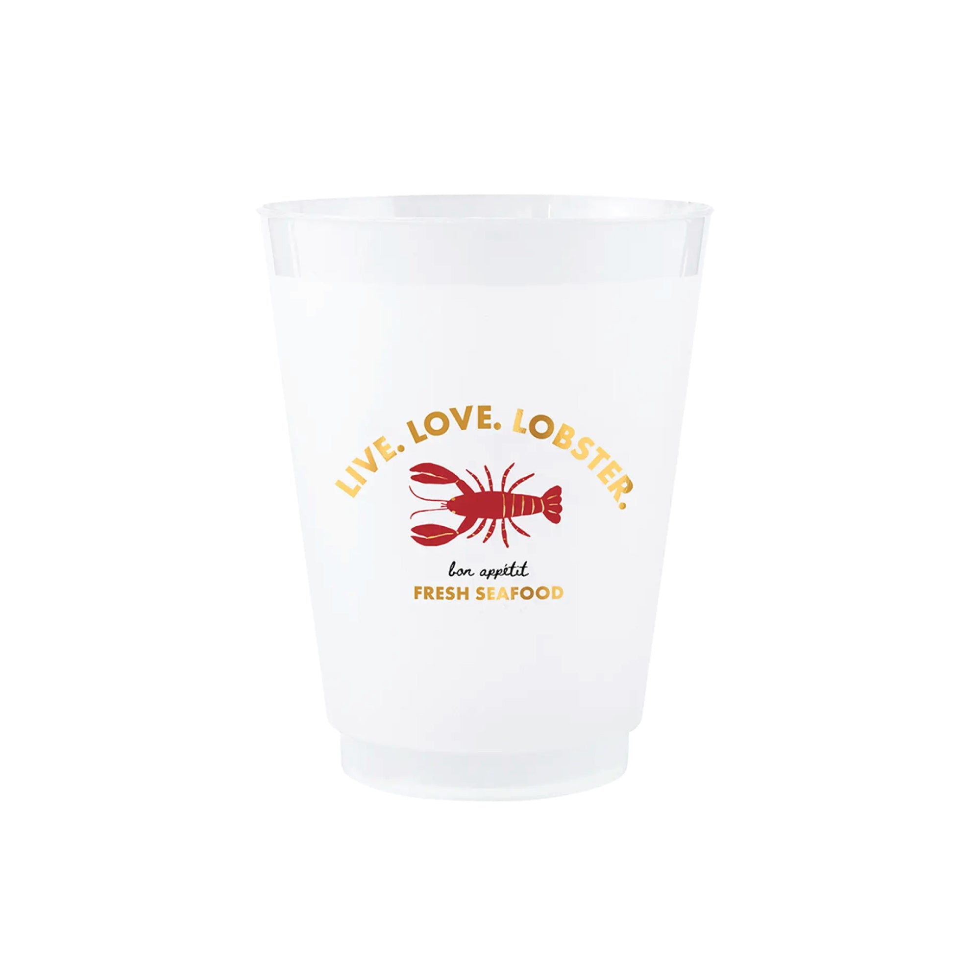 Live Love Lobster frosted plastic cups