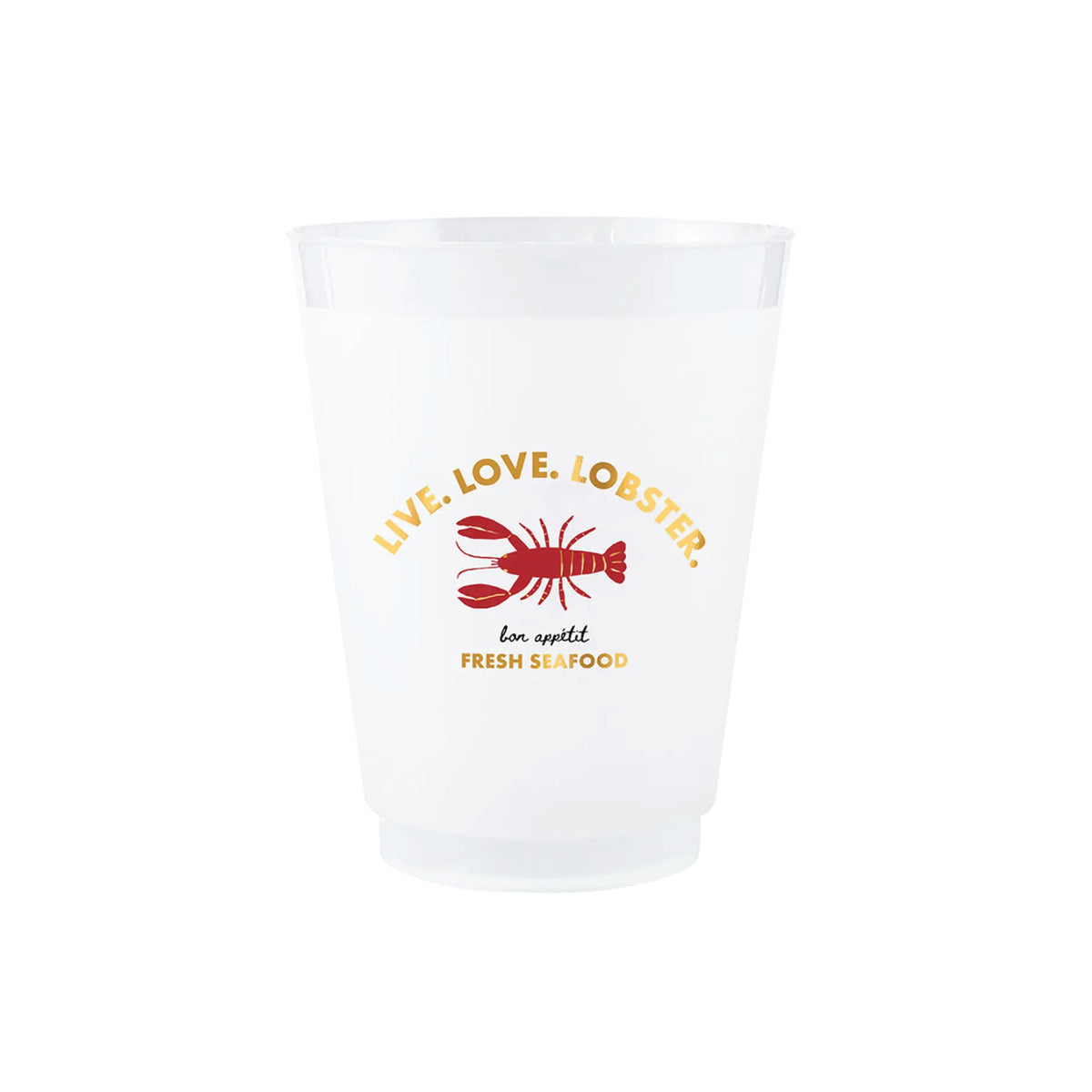 Live Love Lobster frosted plastic cups