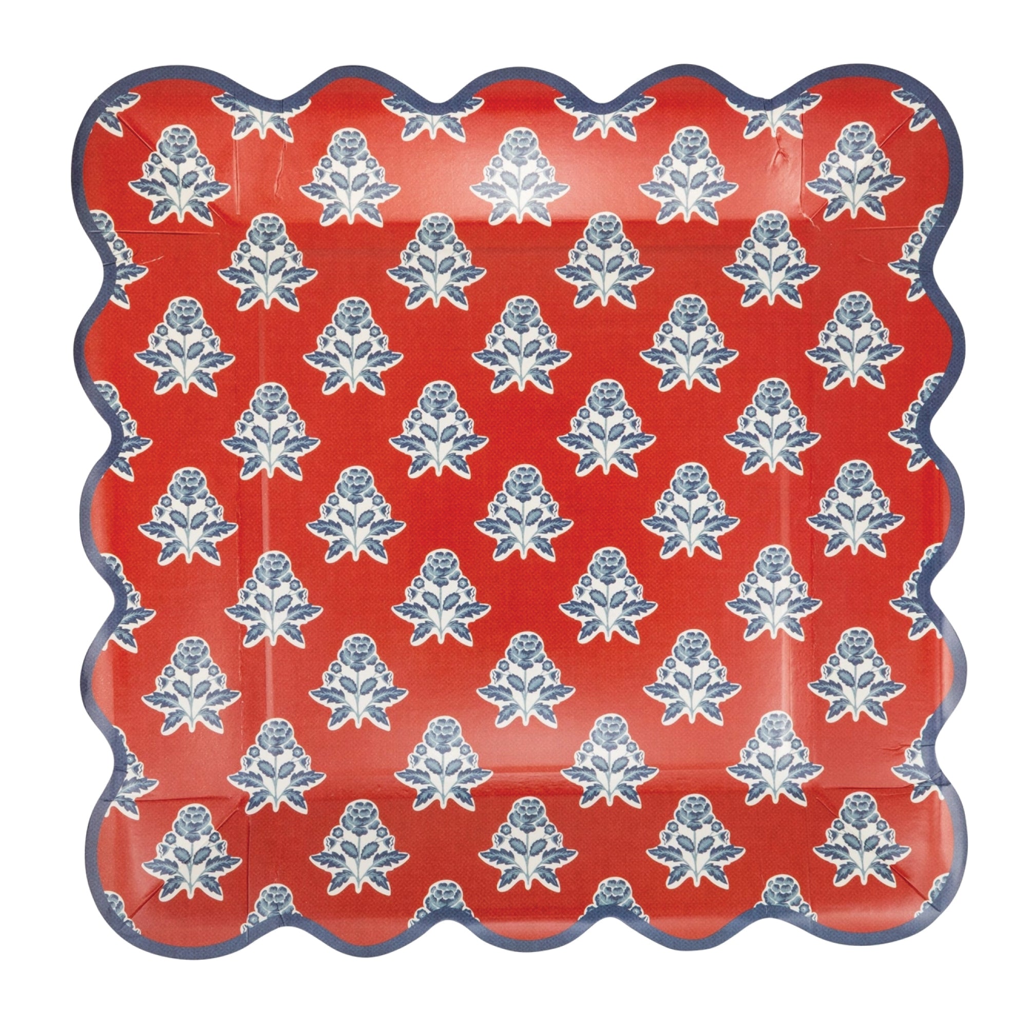 Hamptons style patriotic floral paper plate