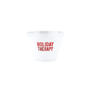 Holiday Therapy Plastic Frosted Wine Cups 8ct | The Party Darling