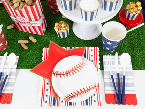 Patriotic Stars & Stripes Square Lunch Plates 8ct | The Party Darling