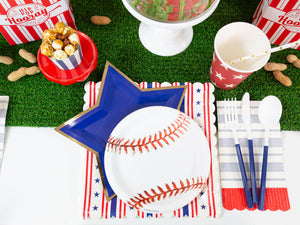 Patriotic Stars & Stripes Square Lunch Plates 8ct | The Party Darling