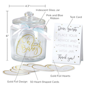 Glass Oh Baby Wish Jar with Heart Advice Cards | The Party Darling