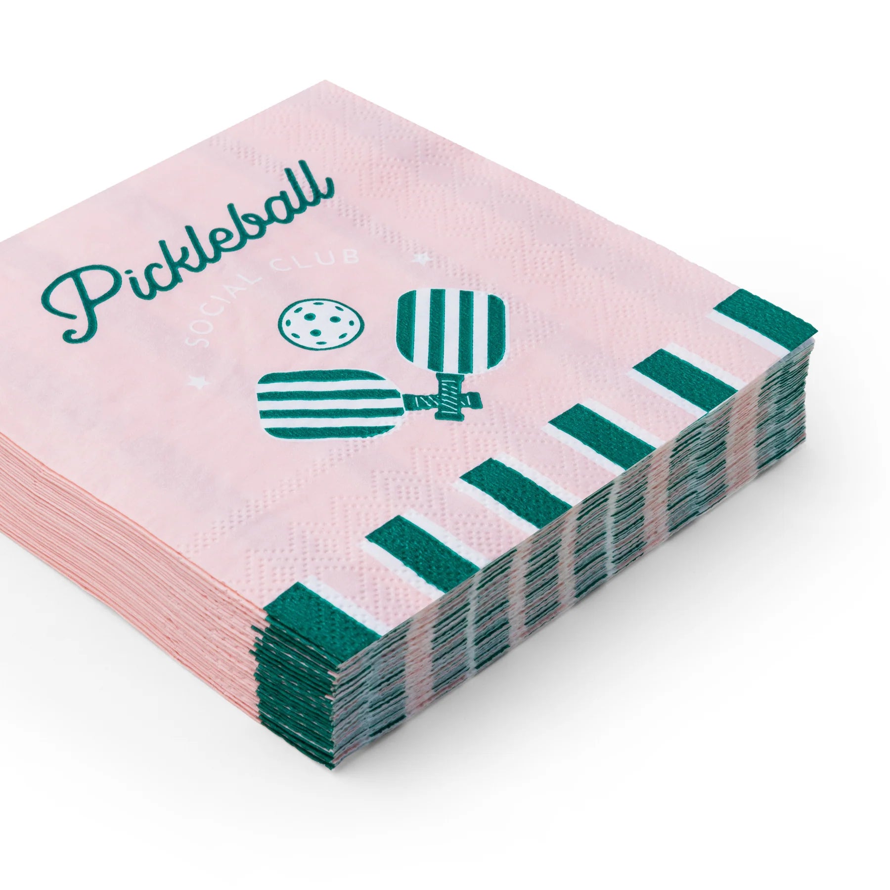 Pickleball themed paper napkins with sporty social club design