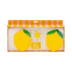 Packaged felt lemon banner ready for party decorating