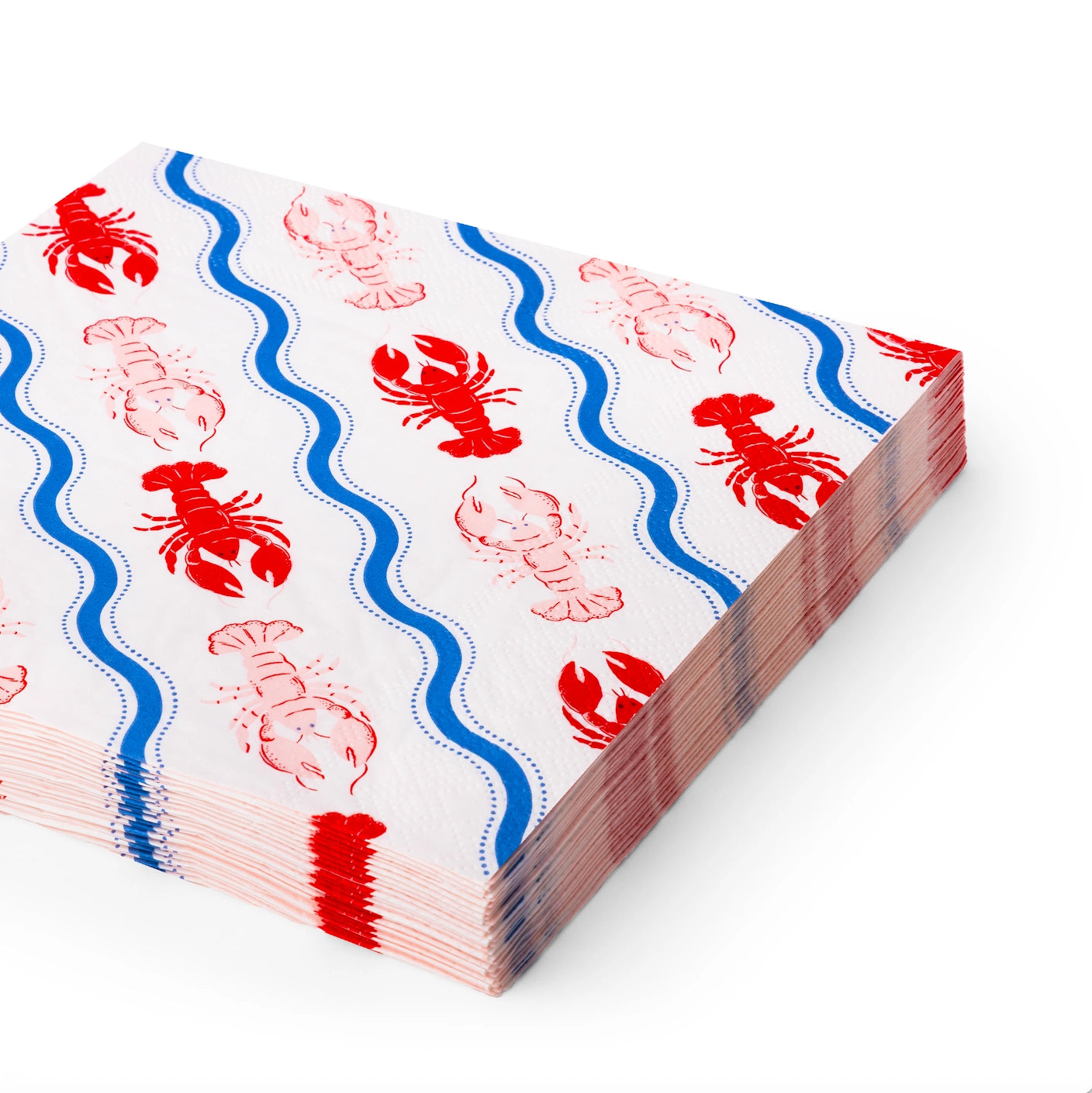 Coastal lobster paper lunch napkins