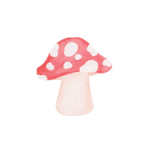 Mushroom shaped dessert napkins for fairy and woodland themed party tables