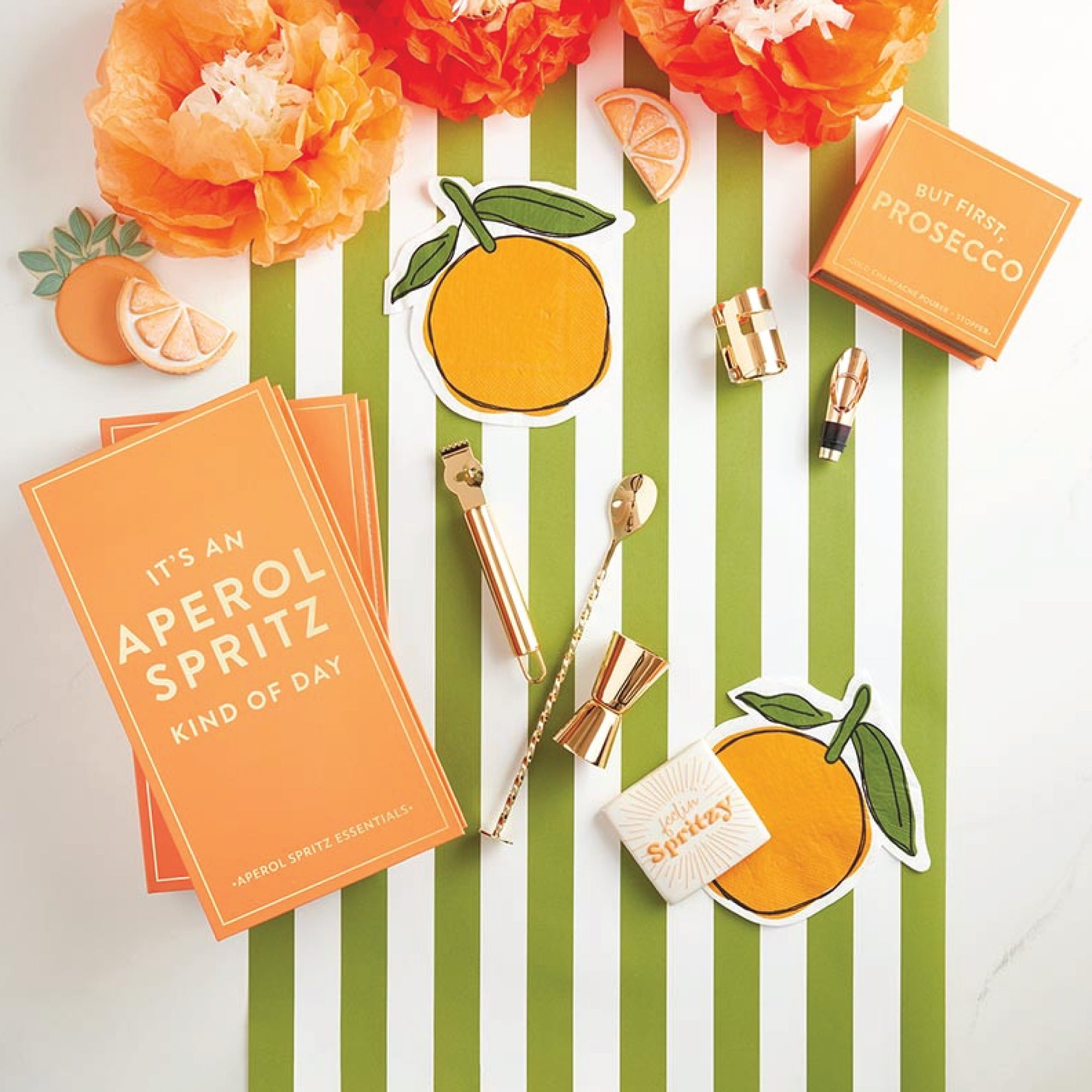 Olive striped runner for party table décor