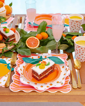 Citrus patterned lunch plates for summer parties