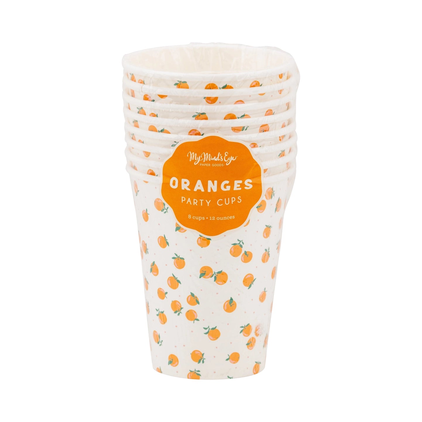 Citrus print paper cups for summer parties