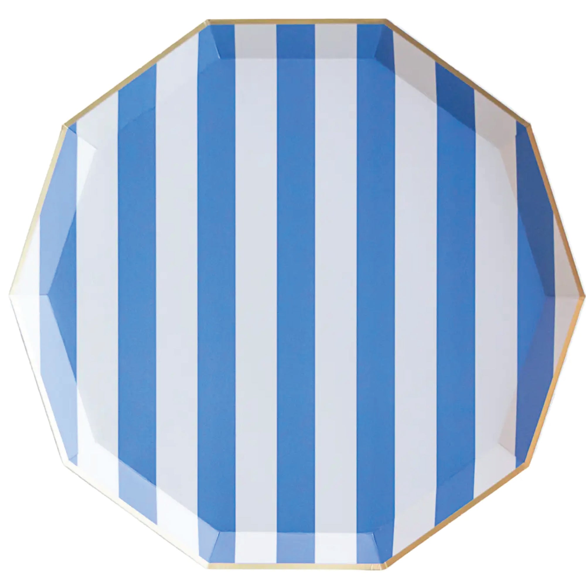 Palisades Blue Cabana Striped Dinner Plates 8ct | The Party Darling