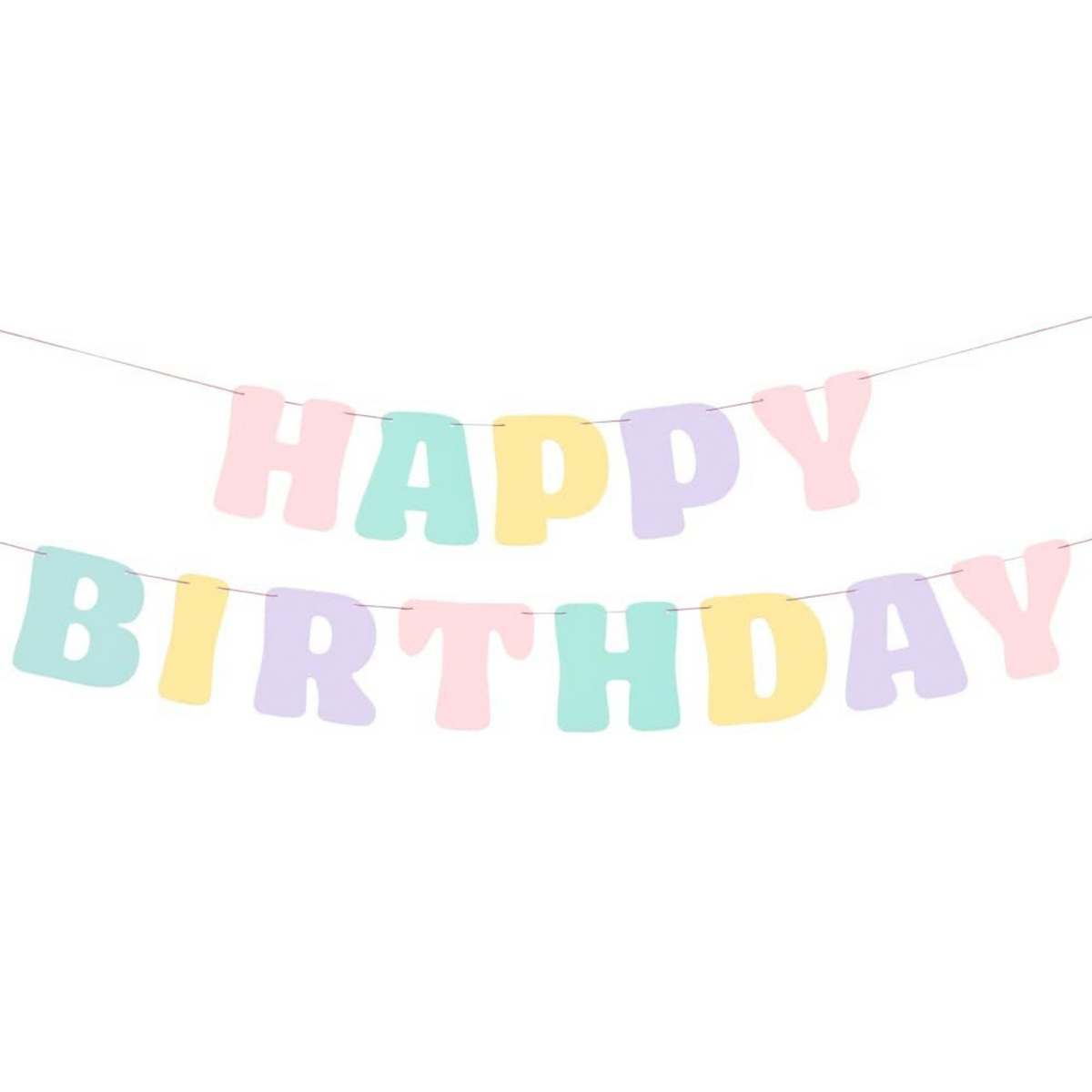Pastel Happy Birthday Letter Banner 5ft | The Party Darling