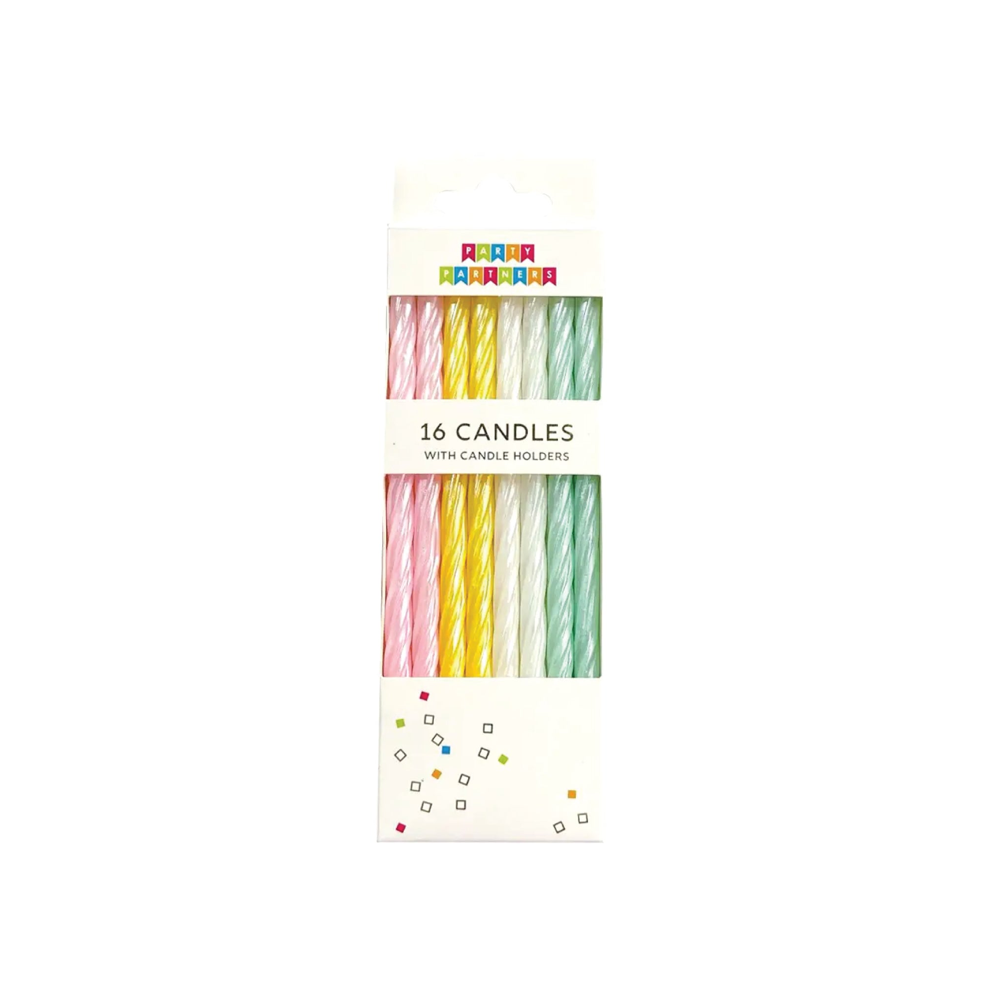 Pearl Pastel Spiral Birthday Candles 16ct | The Party Darling